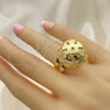 Anillo Elegante 01.383.0004 Oro Laminado, Diseño de Bola y Disco, Pulido, Tono Dorado (One size fits all)