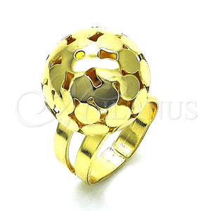 Anillo Elegante 01.383.0004 Oro Laminado, Diseño de Bola y Disco, Pulido, Tono Dorado (One size fits all)