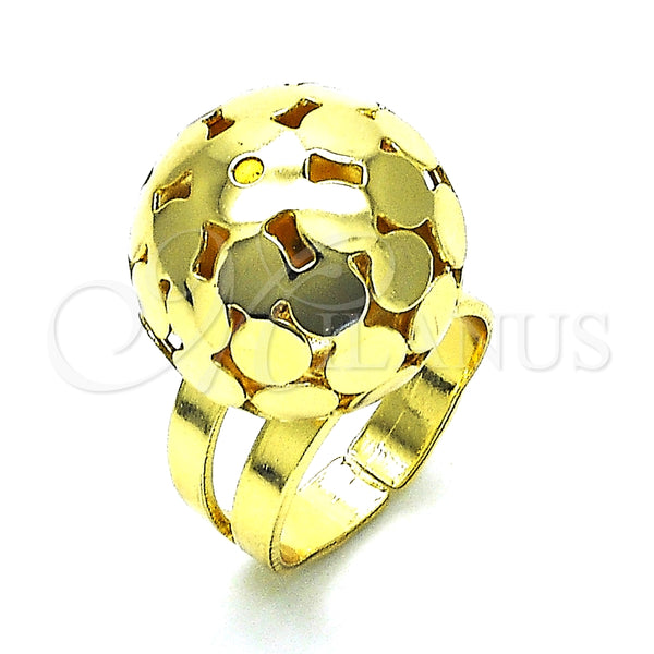 Anillo Elegante 01.383.0004 Oro Laminado, Diseño de Bola y Disco, Pulido, Tono Dorado (One size fits all)