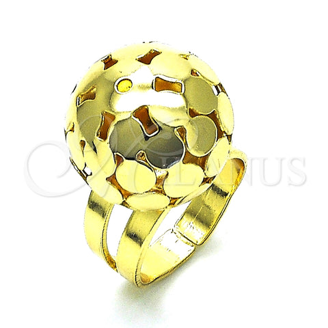 Anillo Elegante 01.383.0004 Oro Laminado, Diseño de Bola y Disco, Pulido, Tono Dorado (One size fits all)