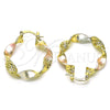 Argolla Mediana 02.170.0414.30 Oro Laminado, Diseño de Torcido, Diamantado, Tres Tonos