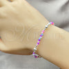 Pulsera Elegante 03.401.0023.07 Plata Rodinada, Diseño de Bola, con Cristal Multicolor, Pulido, Tono Plateado (7 Pulgadas de Largo)