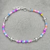 Pulsera Elegante 03.401.0023.07 Plata Rodinada, Diseño de Bola, con Cristal Multicolor, Pulido, Tono Plateado (7 Pulgadas de Largo)