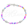 Pulsera Elegante 03.401.0023.07 Plata Rodinada, Diseño de Bola, con Cristal Multicolor, Pulido, Tono Plateado (7 Pulgadas de Largo)