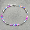 Pulsera Elegante 03.401.0023.07 Plata Rodinada, Diseño de Bola, con Cristal Multicolor, Pulido, Tono Plateado (7 Pulgadas de Largo)