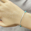 Pulsera Elegante 03.401.0060.07 Plata Rodinada, Diseño de Bola, con Cristal Light Turquoise, Pulido, Tono Plateado (7 Pulgadas de Largo)
