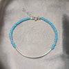 Pulsera Elegante 03.401.0060.07 Plata Rodinada, Diseño de Bola, con Cristal Light Turquoise, Pulido, Tono Plateado (7 Pulgadas de Largo)