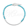 Pulsera Elegante 03.401.0060.07 Plata Rodinada, Diseño de Bola, con Cristal Light Turquoise, Pulido, Tono Plateado (7 Pulgadas de Largo)