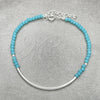 Pulsera Elegante 03.401.0060.07 Plata Rodinada, Diseño de Bola, con Cristal Light Turquoise, Pulido, Tono Plateado (7 Pulgadas de Largo)