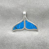 Dije Elegante 05.410.0003.1 Plata Rodinada, Diseño de Pescado, con Madre Perla Marfil, Pulido, Tono Plateado