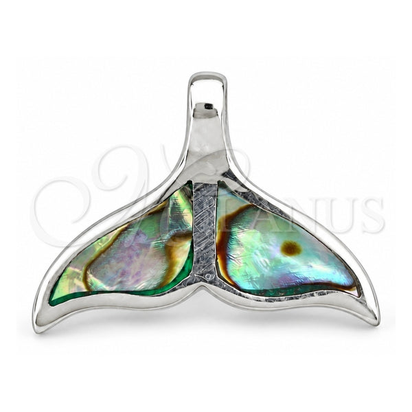 Dije Elegante 05.410.0003.2 Plata Rodinada, Diseño de Pescado, con Opal Volcano, Pulido, Tono Plateado