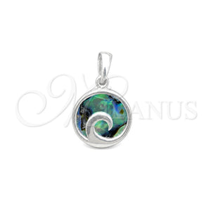 Dije Elegante 05.410.0005.2 Plata Rodinada, con Opal Volcano, Pulido, Tono Plateado