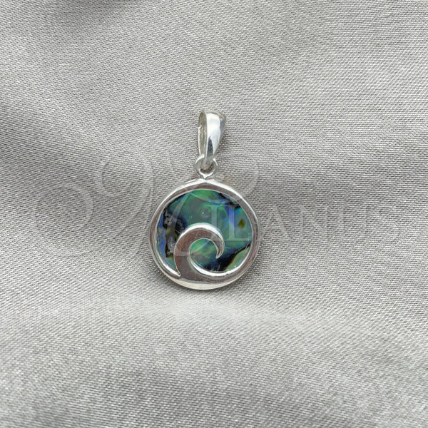 Dije Elegante 05.410.0005.2 Plata Rodinada, con Opal Volcano, Pulido, Tono Plateado