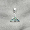 Dije Elegante 05.410.0006.1 Plata Rodinada, Diseño de Pescado, con Opal Volcano, Pulido, Tono Plateado