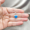 Dije Elegante 05.410.0007.2 Plata Rodinada, Diseño de Corazón, con Opal Bermuda Blue, Pulido, Tono Plateado
