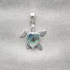 Dije Elegante 05.410.0008.3 Plata Rodinada, Diseño de Tortuga, con Opal Volcano, Pulido, Tono Plateado
