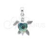Dije Elegante 05.410.0008.3 Plata Rodinada, Diseño de Tortuga, con Opal Volcano, Pulido, Tono Plateado