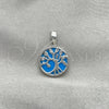 Dije Elegante 05.410.0009.2 Plata Rodinada, Diseño de Ãrbol, con Opal Light Turquoise, Pulido, Tono Plateado