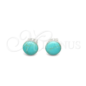 Arete Dormilona 02.410.0001.4 Plata Rodinada, Diseño de Bola, con Opal Light Turquoise, Pulido, Tono Plateado