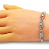 Pulsera Elegante 03.283.0292.08 Oro Laminado, Diseño de Miami Cubana, con Blanca Zirconia Cubica, Pulido, Tono Dorado (05 MM Thickness, 8 Inches Length)
