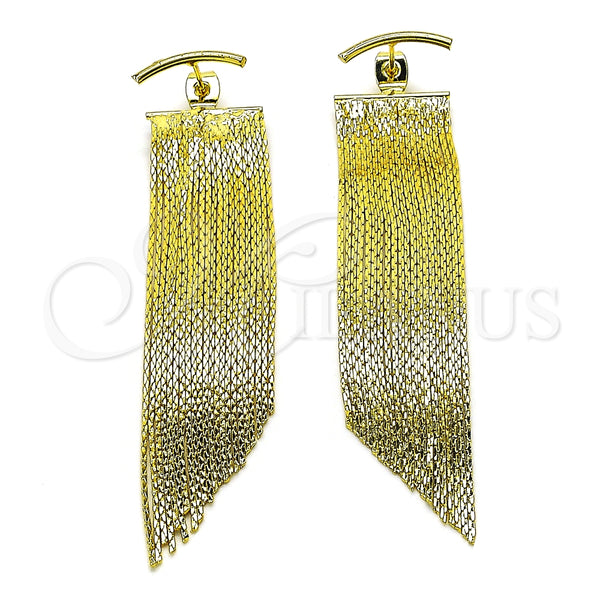 Arete Largo 02.341.0143 Oro Laminado, Diamantado, Tono Dorado