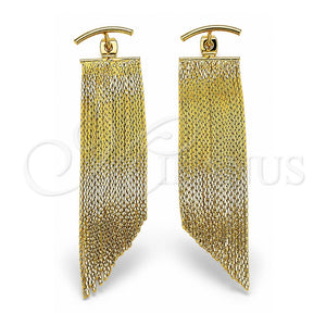 Arete Largo 02.341.0143 Oro Laminado, Diamantado, Tono Dorado