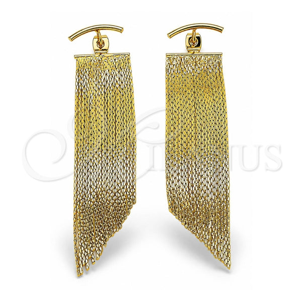 Arete Largo 02.341.0143 Oro Laminado, Diamantado, Tono Dorado