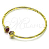 Aro Individual 07.341.0049.1 Oro Laminado, con Granate Cristal and Blanca Micro Pave, Pulido, Tono Dorado (03 MM Thickness, One size fits all)