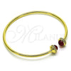 Aro Individual 07.341.0049.1 Oro Laminado, con Granate Cristal and Blanca Micro Pave, Pulido, Tono Dorado (03 MM Thickness, One size fits all)