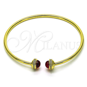 Aro Individual 07.341.0049.1 Oro Laminado, con Granate Cristal and Blanca Micro Pave, Pulido, Tono Dorado (03 MM Thickness, One size fits all)