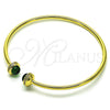 Aro Individual 07.341.0049.2 Oro Laminado, con Verde Cristal and Blanca Micro Pave, Pulido, Tono Dorado (03 MM Thickness, One size fits all)