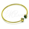 Aro Individual 07.341.0049.2 Oro Laminado, con Verde Cristal and Blanca Micro Pave, Pulido, Tono Dorado (03 MM Thickness, One size fits all)