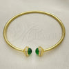 Aro Individual 07.341.0049.2 Oro Laminado, con Verde Cristal and Blanca Micro Pave, Pulido, Tono Dorado (03 MM Thickness, One size fits all)
