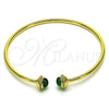 Aro Individual 07.341.0049.2 Oro Laminado, con Verde Cristal and Blanca Micro Pave, Pulido, Tono Dorado (03 MM Thickness, One size fits all)