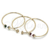 Aro Individual 07.341.0049.2 Oro Laminado, con Verde Cristal and Blanca Micro Pave, Pulido, Tono Dorado (03 MM Thickness, One size fits all)