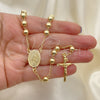Rosario Mediano 09.213.0042.26 Oro Laminado, Diseño de Guadalupe y Crucifijo, Pulido, Tono Dorado