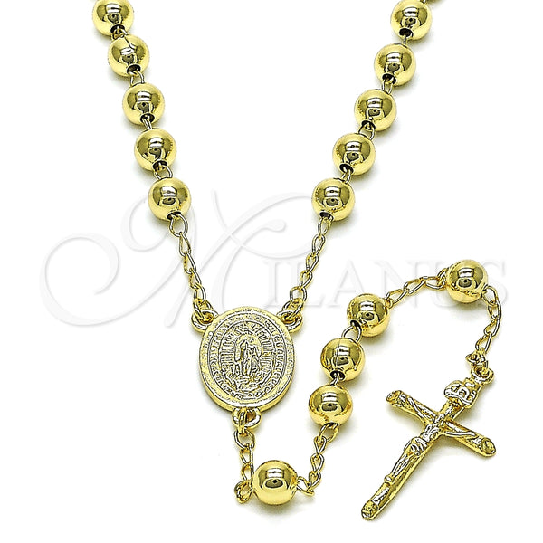 Rosario Mediano 09.213.0042.26 Oro Laminado, Diseño de Guadalupe y Crucifijo, Pulido, Tono Dorado