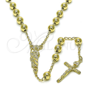 Rosario Mediano 09.213.0043.26 Oro Laminado, Diseño de San Judas y Crucifijo, Pulido, Tono Dorado