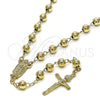 Rosario Mediano 09.213.0018.26 Oro Laminado, Diseño de Guadalupe y Crucifijo, Pulido, Tono Dorado