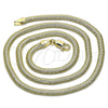 Gargantilla Basica 04.213.0271.18 Oro Laminado, Diseño de Cola de Raton, Pulido, Tono Dorado (04 MM Thickness, 18 Inches Length)