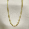Gargantilla Basica 04.213.0271.18 Oro Laminado, Diseño de Cola de Raton, Pulido, Tono Dorado (04 MM Thickness, 18 Inches Length)