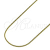 Gargantilla Basica 04.213.0273.18 Oro Laminado, Diseño de Cola de Raton, Pulido, Tono Dorado (02 MM Thickness, 18 Inches Length)