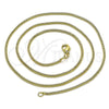 Gargantilla Basica 04.213.0273.18 Oro Laminado, Diseño de Cola de Raton, Pulido, Tono Dorado (02 MM Thickness, 18 Inches Length)
