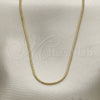 Gargantilla Basica 04.213.0273.18 Oro Laminado, Diseño de Cola de Raton, Pulido, Tono Dorado (02 MM Thickness, 18 Inches Length)