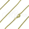 Gargantilla Basica 04.213.0273.18 Oro Laminado, Diseño de Cola de Raton, Pulido, Tono Dorado (02 MM Thickness, 18 Inches Length)