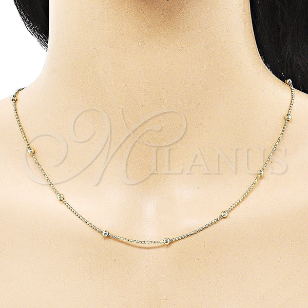 Gargantilla Basica 04.213.0276.18 Oro Laminado, Pulido, Tono Dorado (01 MM Thickness, 18 Inches Length)