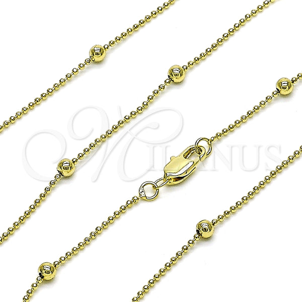 Gargantilla Basica 04.213.0276.18 Oro Laminado, Pulido, Tono Dorado (01 MM Thickness, 18 Inches Length)