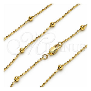Gargantilla Basica 04.213.0276.18 Oro Laminado, Pulido, Tono Dorado (01 MM Thickness, 18 Inches Length)