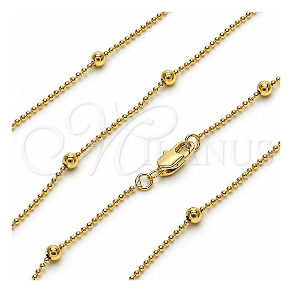 Gargantilla Basica 04.213.0276.18 Oro Laminado, Pulido, Tono Dorado (01 MM Thickness, 18 Inches Length)