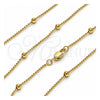 Gargantilla Basica 04.213.0276.18 Oro Laminado, Pulido, Tono Dorado (01 MM Thickness, 18 Inches Length)